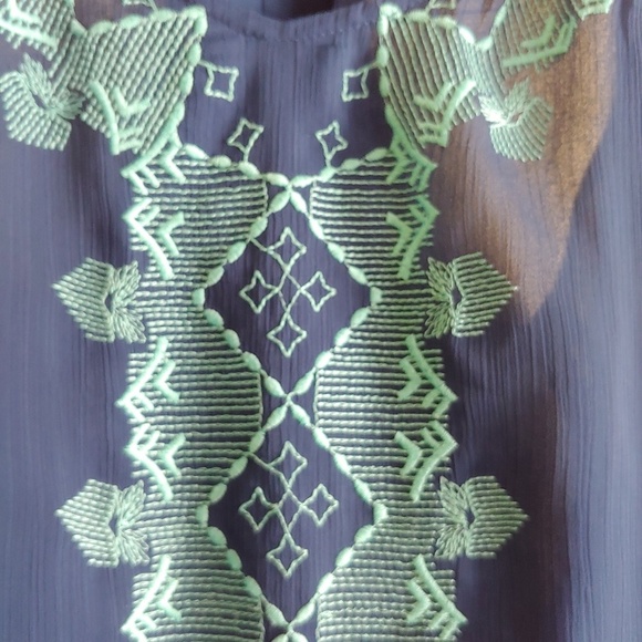 Maurices Blue Embroidered Racerback Blouse - Picture 4 of 9